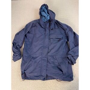 Eastern Mountain Sports Womens Windbreaker Mesh Lined Coat Jacket Blue Small